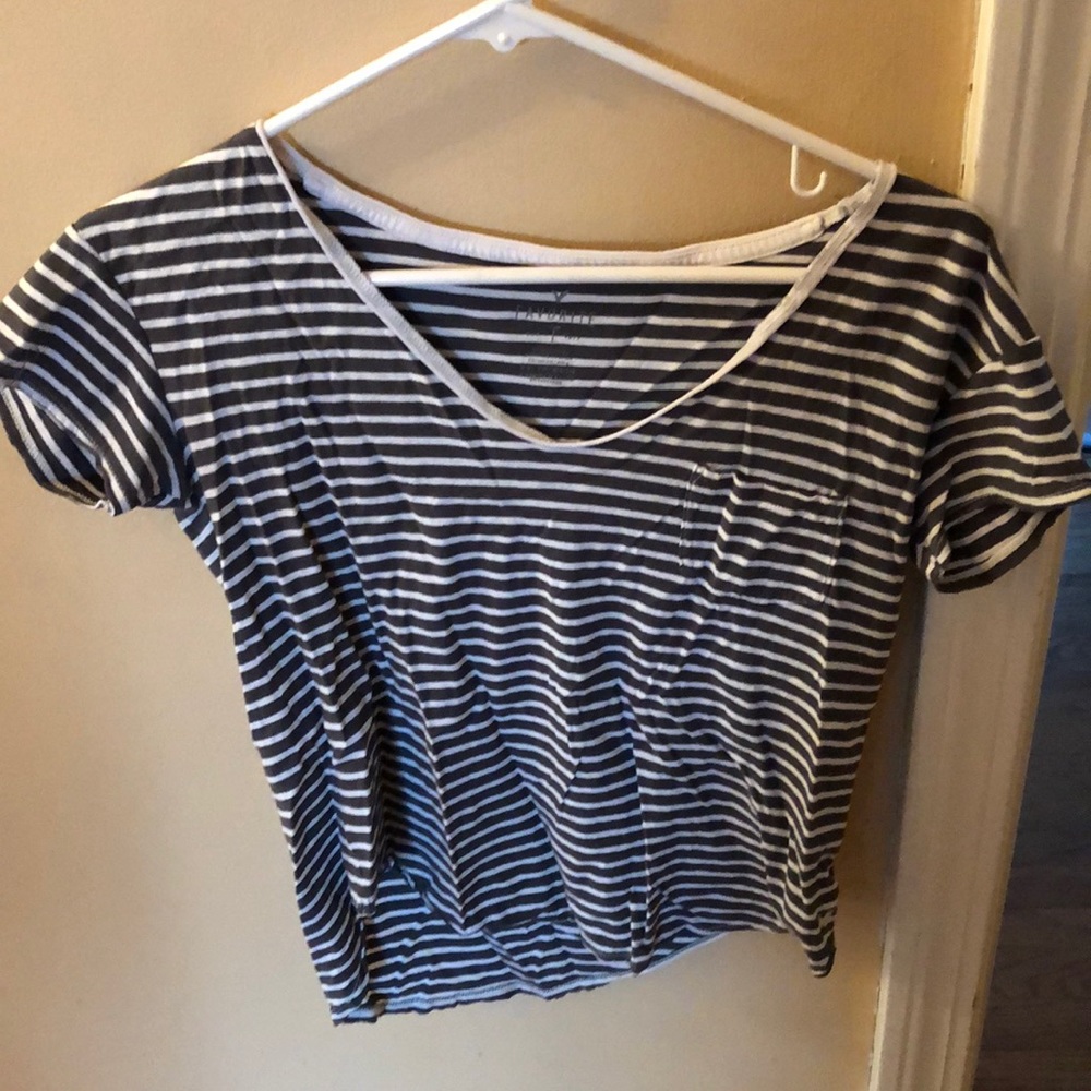 size small american eagle striped top